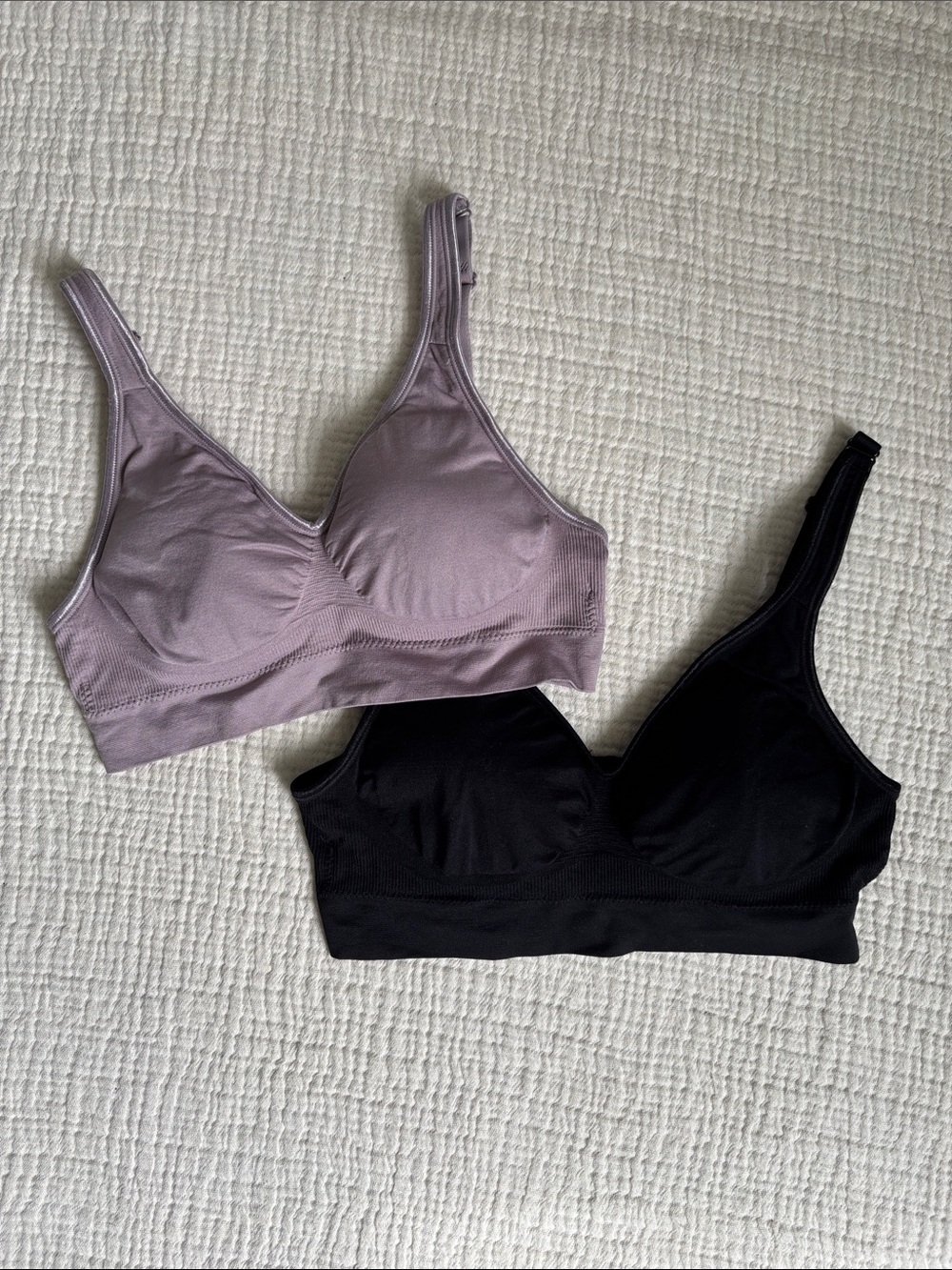 black BOW mauve and black everyday wireless bra bundle